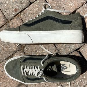 Green Snakeskin Suede Vans